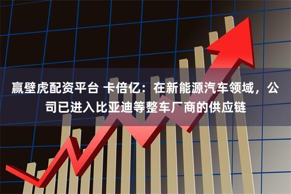 赢壁虎配资平台 卡倍亿：在新能源汽车领域，公司已进入比亚迪等整车厂商的供应链
