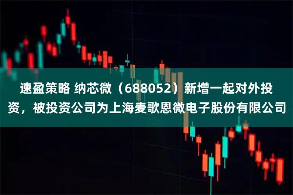速盈策略 纳芯微（688052）新增一起对外投资，被投资公司为上海麦歌恩微电子股份有限公司