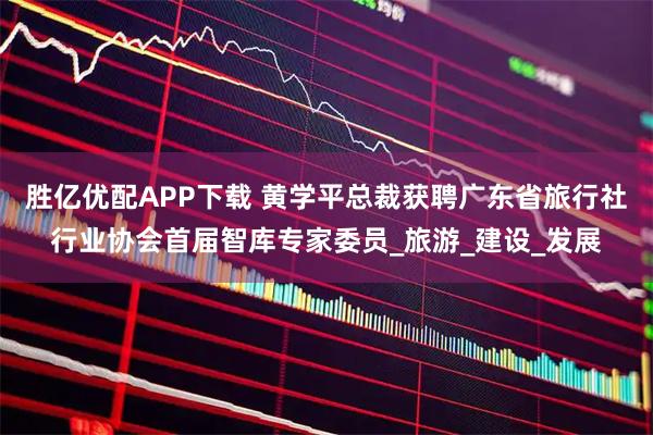胜亿优配APP下载 黄学平总裁获聘广东省旅行社行业协会首届智库专家委员_旅游_建设_发展