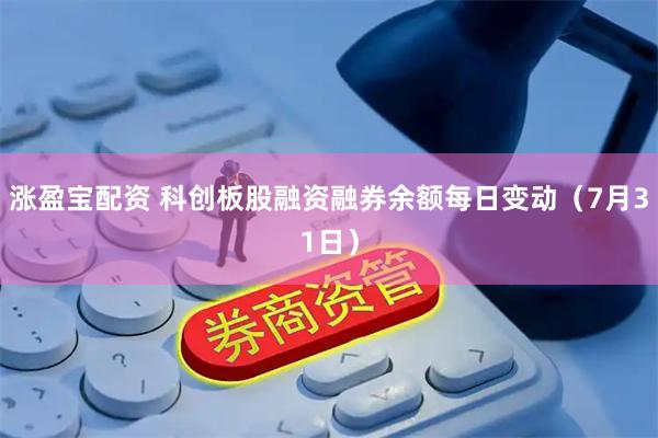 涨盈宝配资 科创板股融资融券余额每日变动（7月31日）